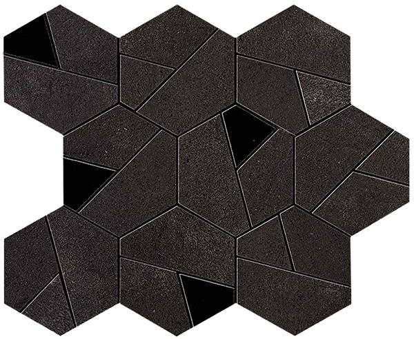 Плитка AN7B Boost Tarmac Mosaico Hex Black (25x28,5) - Atlas Concorde