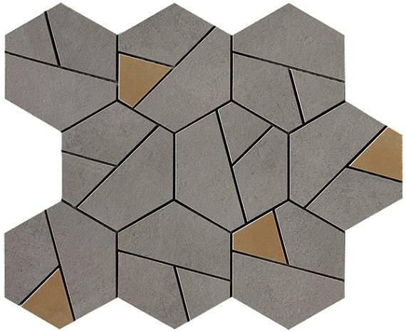 Плитка AN68 Boost Smoke Mosaico Hex Yellow (25x28,5) - Atlas Concorde