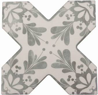 Плитка Becolors Cross Dec. Stencil Grey (13,25x13,25) - Cevica