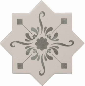 Плитка Becolors Star Dec. Stencil Grey (13,25x13,25) - Cevica