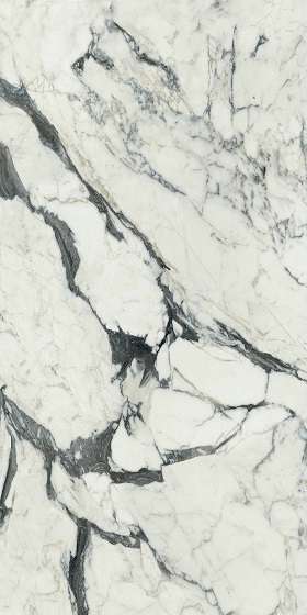 Плитка 765697 Bijoux Calacatta Altissimo Blanc Glossy 6mm (120x280) - Rex Ceramiche