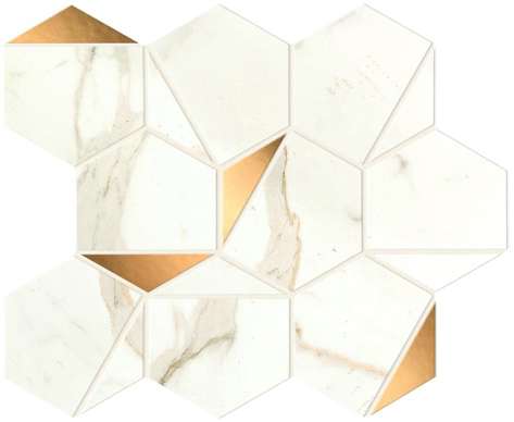 Плитка A4WU Marvel Calacatta Prestigio Gold Hex Shiny (25,1x29) - Atlas Concorde