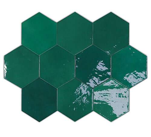 Плитка Zellige Hexa Emerald (10,8x12,4) - Wow