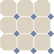 Напольная плитка «White Octagon 16/Blue Cobait Dots 11 (30x30)» фабрики Top Cer