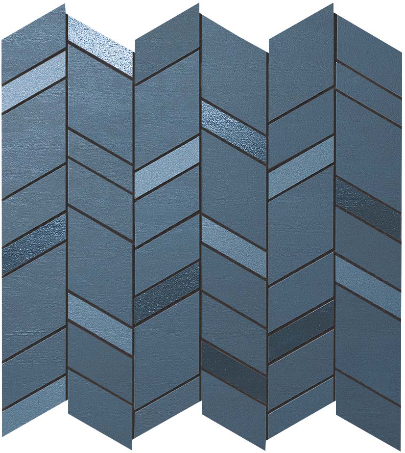 Плитка 9MCU Mek Blue Mosaico Chevron (30,5x30,5) - Atlas Concorde